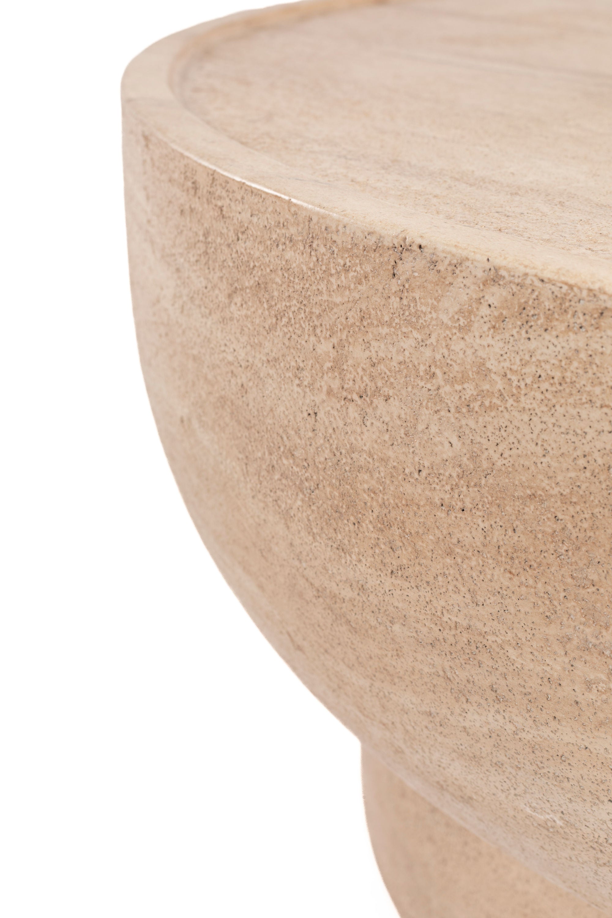 Zuiver Noble Beige Travertine Style Round Coffee Table